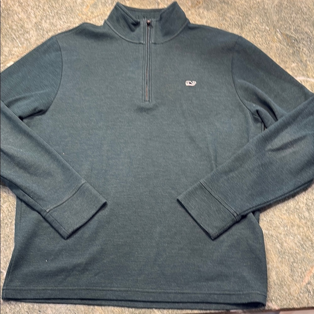 Vineyard Vines Dark Green Zip-Up Sweater